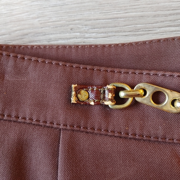 CELINE Chocolate Brown Cropped Dress Pants - Picture 12 of 13